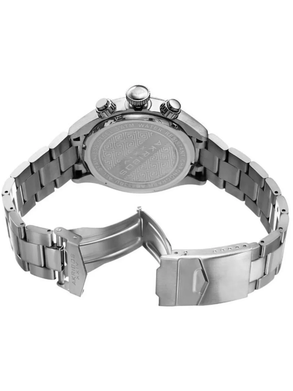 NWT Akribos XXIV Trek Chronograph Quartz Black Dial Men's Watch